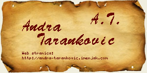 Andra Taranković vizit kartica